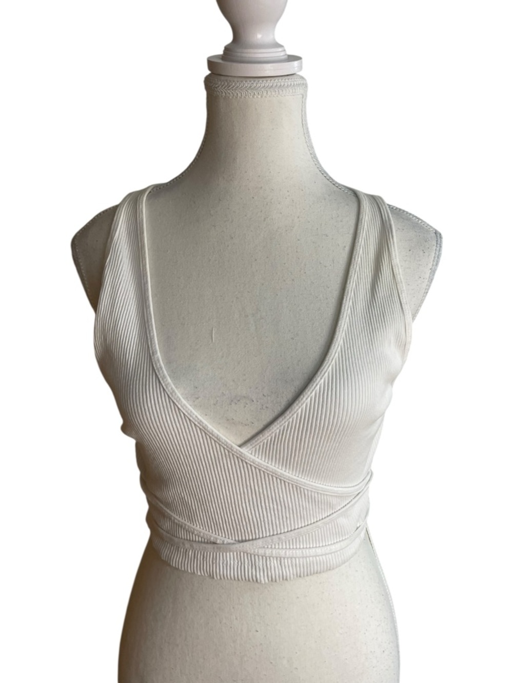 Zara Ribbed Crop Top White